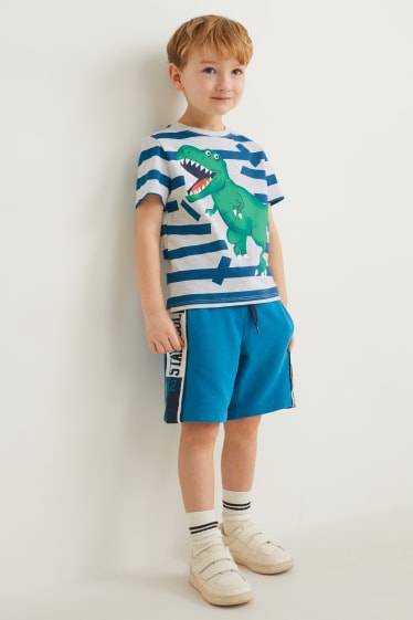 Toddler Boys - Multipack 2er - Traktor und Dino - Kurzarmshirt - weiß