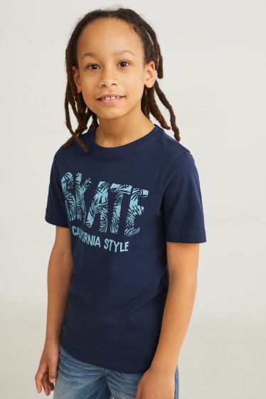 Băieți - Set - cămașă și tricou cu mânecă scurtă - 2 piese - albastru închis