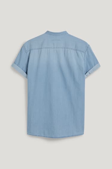 Clockhouse Boys - Denim shirt - regular fit - band collar - light blue