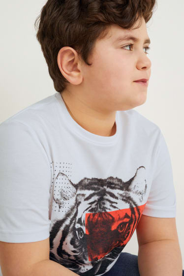 Garçons - Encore plus de tailles - lot de 2 - T-shirts - blanc / bleu clair