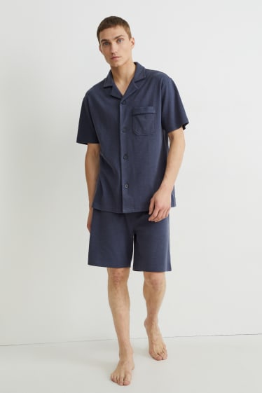 Uomo - Pigiama corto - blu scuro