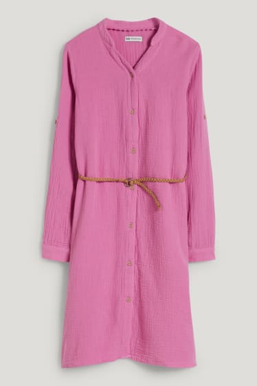 Toddler Girls - Blusenkleid mit Gürtel - hellviolett
