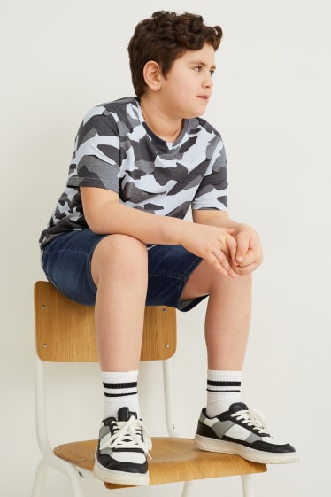 Kids Boys - Extended sizes - multipack of 3 - short sleeve T-shirt - dark gray / white