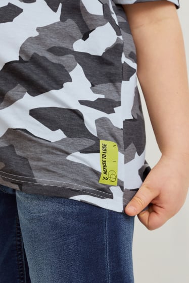 Kids Boys - Extended sizes - multipack of 3 - short sleeve T-shirt - dark gray / white