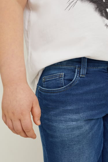 Reverskraag - Uitgebreide maten - set van 2 - korte spijkerbroek - jog denim - jeansblauw