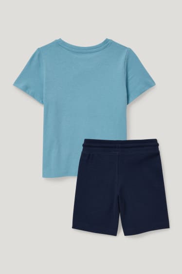 Toddler Boys - Set - Kurzarmshirt und Sweatshorts - 2 teilig - türkis