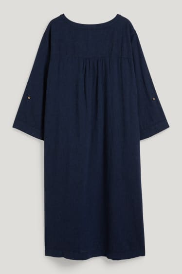 Women - Dress - with linen from EUROPEAN FLAX® - dark blue