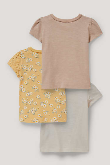 Baby Girls - Multipack 3 buc. - tricou cu mânecă scurtă bebeluși - alb-crem