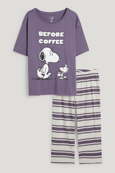 Damen - Pyjama - Peanuts - lila