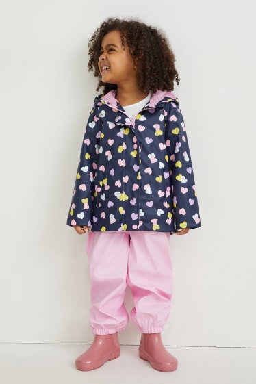 Filles - Veste à capuche - à motif - bleu foncé