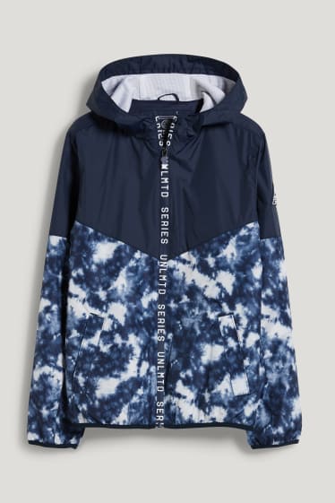 Reverskraag - Jas met capuchon - donkerblauw