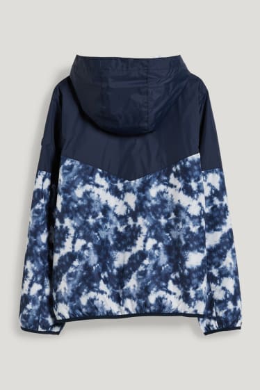 Reverskraag - Jas met capuchon - donkerblauw