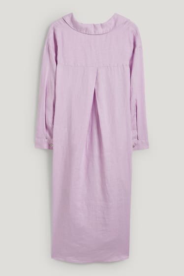 Mujer - Vestido de lino - violeta claro