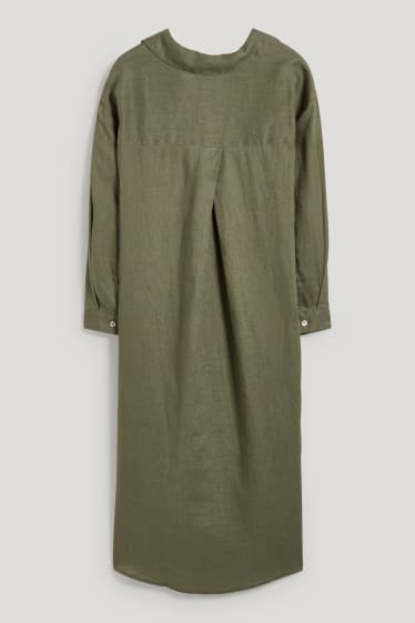 Mujer - Vestido de lino - con lino de EUROPEAN FLAX® - verde oscuro