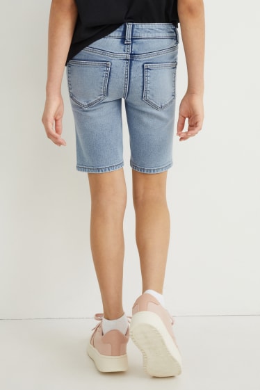Filles - Bermuda en jean - jean bleu clair