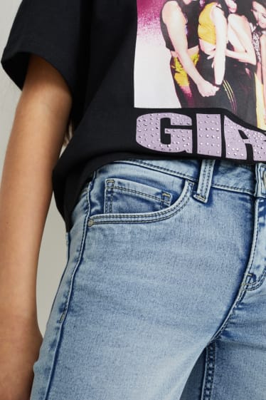 Filles - Bermuda en jean - jean bleu clair