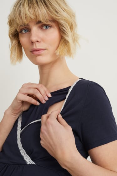 Women - Nursing nightdress - dark blue
