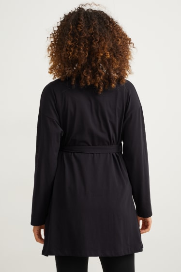 Femmes - Gilet long en maille d'allaitement - noir
