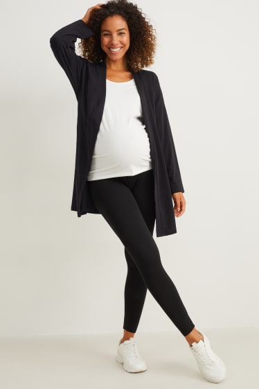 Femmes - Gilet long en maille d'allaitement - noir