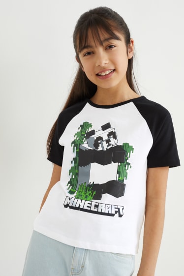 Bambine: - Minecraft - maglia a maniche corte - bianco