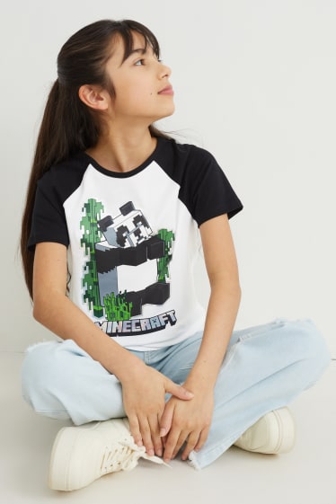 Bambine: - Minecraft - maglia a maniche corte - bianco