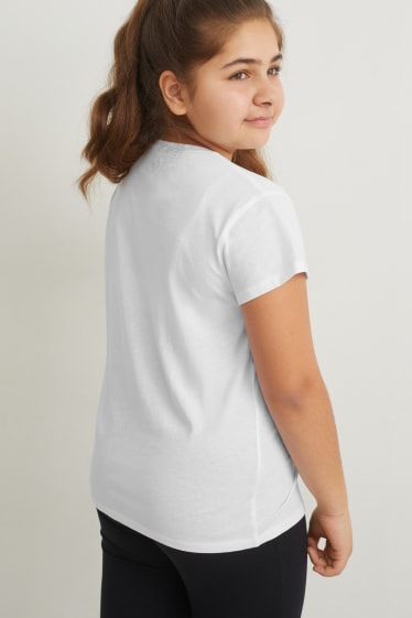 Kids Girls - Rozszerzona rozmiarówka - wielopak, 3 szt. - koszulka z krótkim rękawem - biały