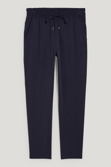 Donna - Pantaloni di stoffa - vita alta - regular fit - blu scuro