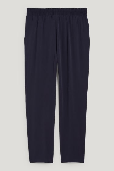 Donna - Pantaloni di stoffa - vita alta - regular fit - blu scuro