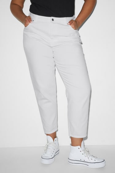 Femei XL - CLOCKHOUSE - mom jeans - talie înaltă - alb
