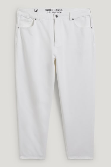 Femmes grandes tailles - CLOCKHOUSE - mom jean - high waist - blanc