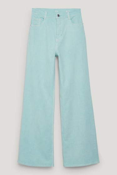 Femmes - Loose fit jean - high waist - LYCRA® - vert menthe