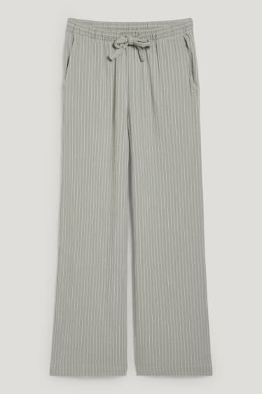 Dames - Pyjamabroek - gestreept - lichtgroen