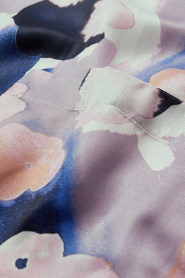 Mujer - Bata de raso - estampada - beige claro