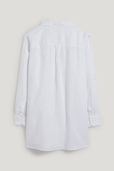 Donna - Blusa di lino - bianco