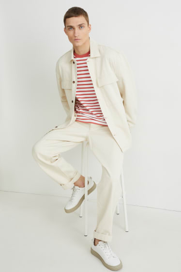 Uomo - T-shirt - a righe - terracotta