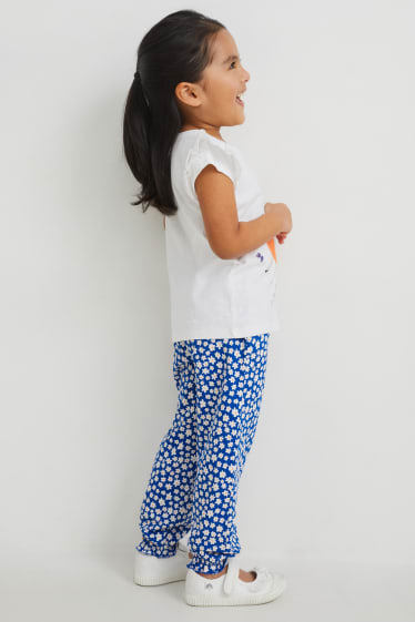 Exclusief online - Set - 2 T-shirts en jersey broek - 3-delig - crème wit