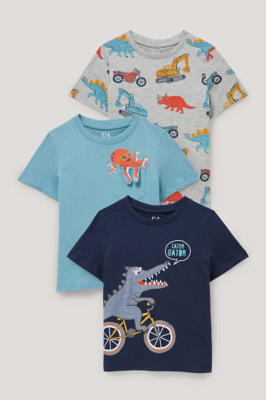 Toddler Boys - Multipack 3 buc. - tricou cu mânecă scurtă - albastru închis