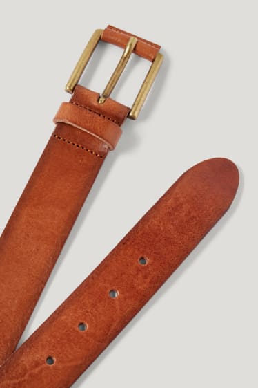 Hommes - Ceinture en cuir - marron