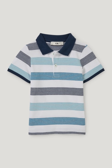 Garçons - Ensemble - polo et short en jean - 2 pièces - bleu
