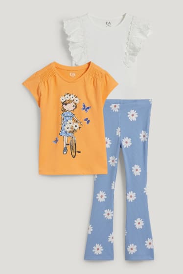 Exclusivo online - Set - 2 camisetas de manga corta y pantalón de punto - 3 piezas - naranja