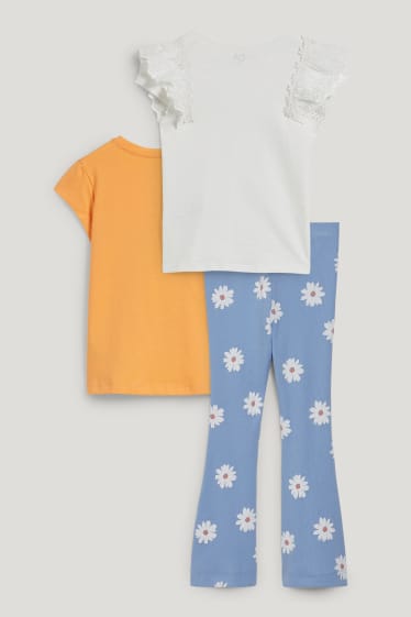 Exclusiv online - Set - 2 tricouri cu mânecă scurtă și pantaloni din jerseu - 3 piese - portocaliu