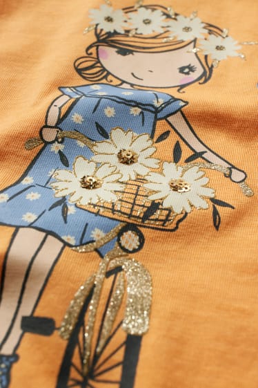 Exclusivo online - Set - 2 camisetas de manga corta y pantalón de punto - 3 piezas - naranja