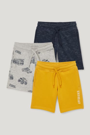 Toddler Boys - Multipack of 3 - sweat Bermuda shorts - yellow