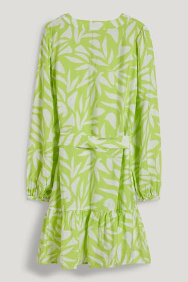 Damen - A-Linien Kleid - gemustert - hellgrün