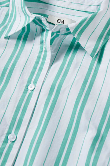 Dona - Vestit camiser - de ratlles - blanc/verd