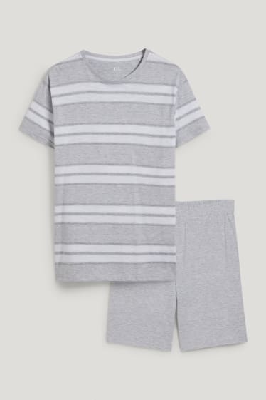 Uomo - Pigiama con pantaloni corti - grigio chiaro melange
