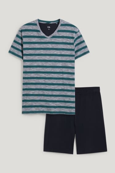 Hommes - Pyjashort - bleu foncé