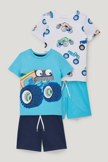 Exclu web - Lot de 2 - pyjashorts - 4 pièces - bleu