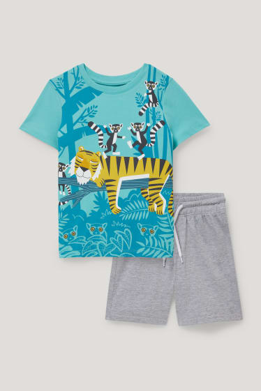 Exklusiv Online - Set - Kurzarmshirt und Shorts - 2 teilig - türkis