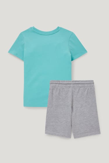 Exklusiv Online - Set - Kurzarmshirt und Shorts - 2 teilig - türkis